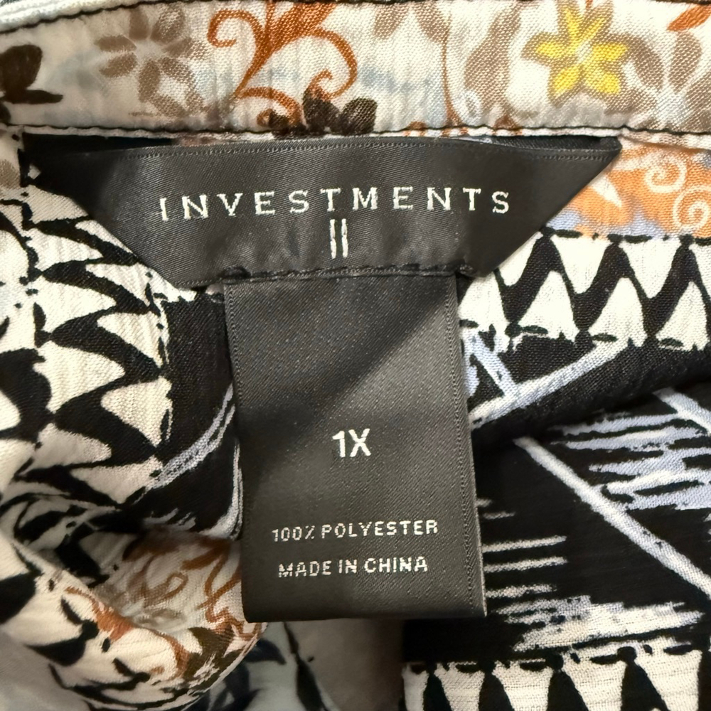 Investments Ii Patchwork Print Button Front Blous… - image 7